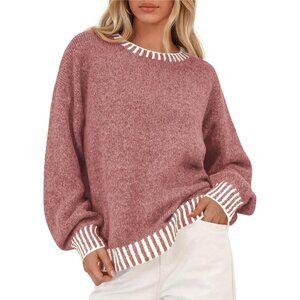 Oversized Knit Sweater for Women Fall Winter Crewneck Long Sleeve Casual